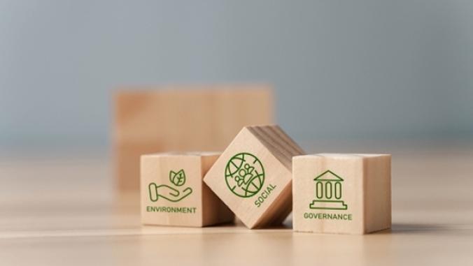 Wooden blocks that read out environment, social, and governance