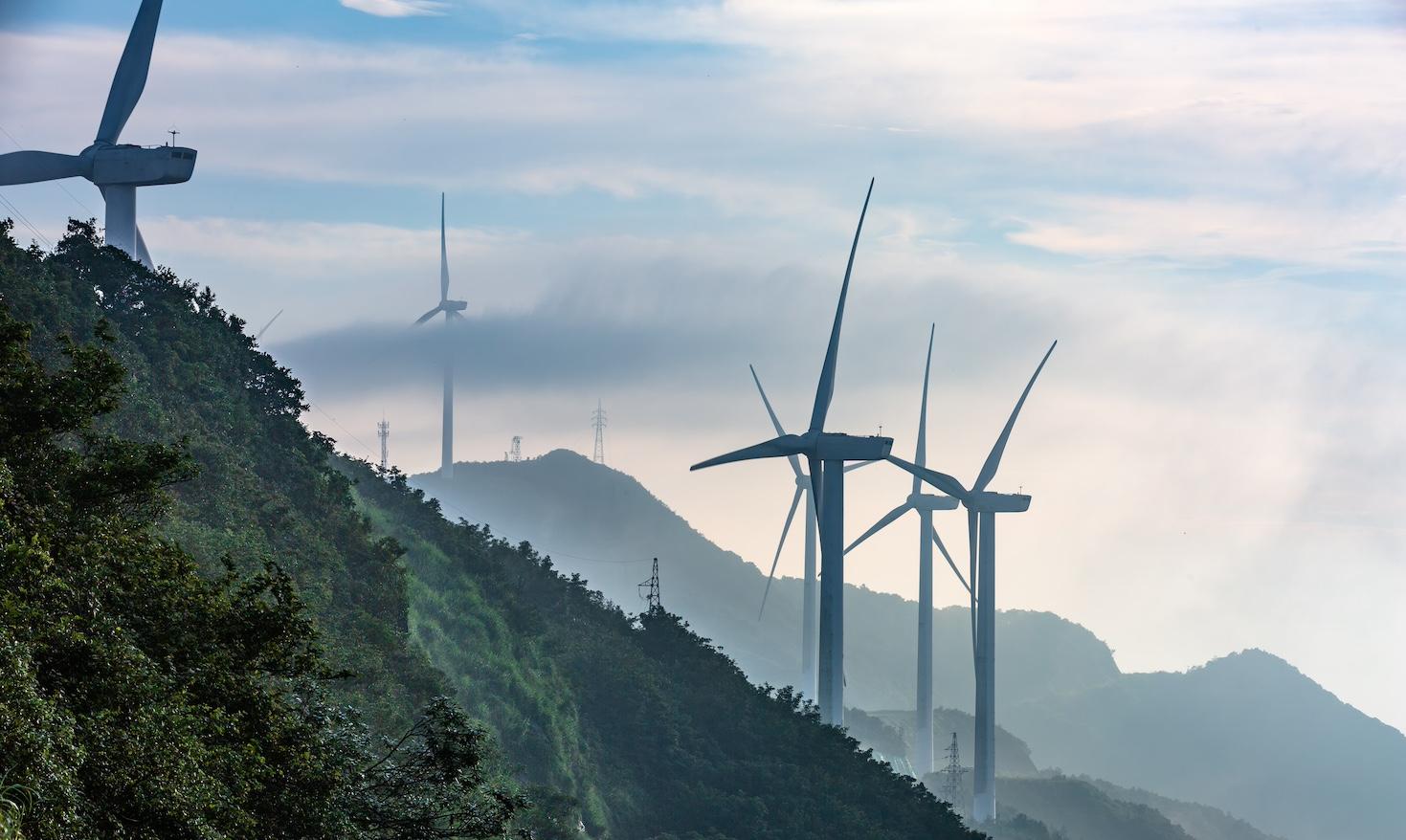 Heyuan Queyashan Wind Farm in Guangdong, China